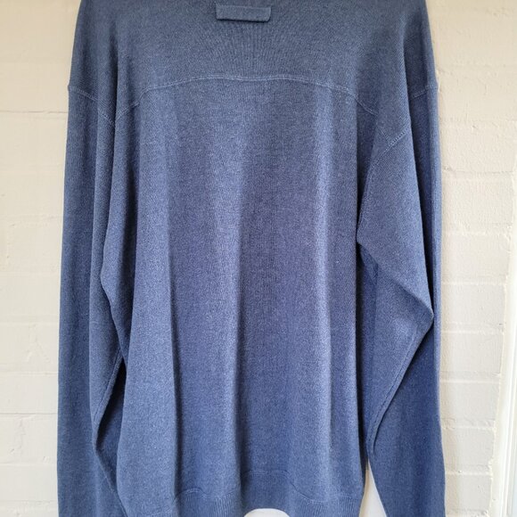 PGA TOUR Signature Silk Cashmere Blend Crewneck Sweater Men's XL Blue Golf - Picture 5 of 5
